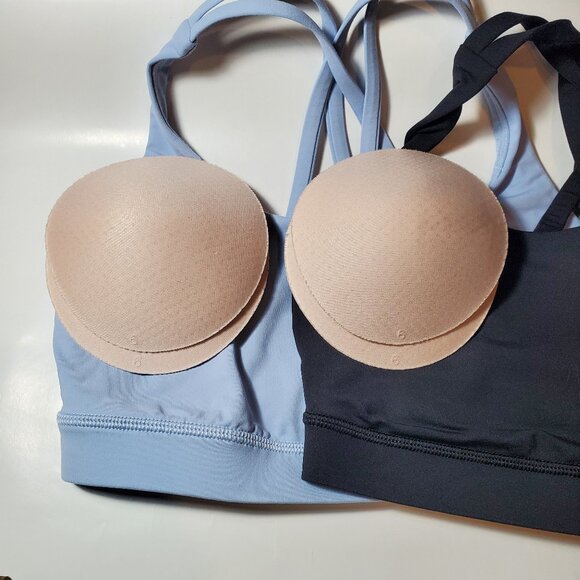 2 Pack Lululemon Energy Bras 1 Black 1 Blue Linen Size 6 Med Sup size B, C cups - Picture 8 of 16